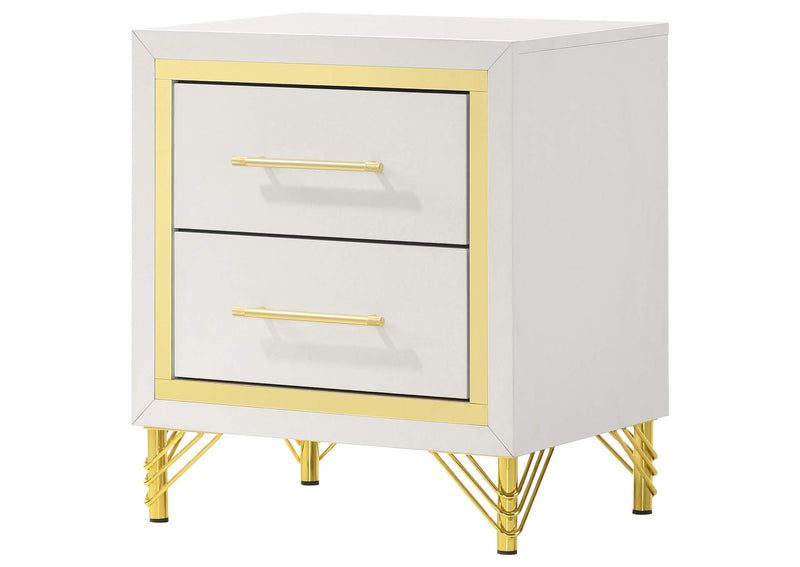224732 Lucia 2-drawer Nightstand Bedside Table White