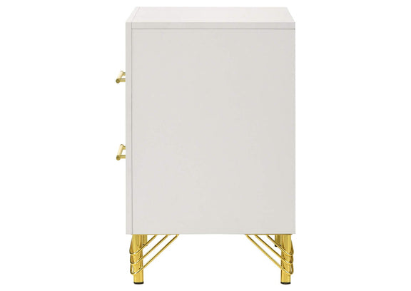 224732 Lucia 2-drawer Nightstand Bedside Table White