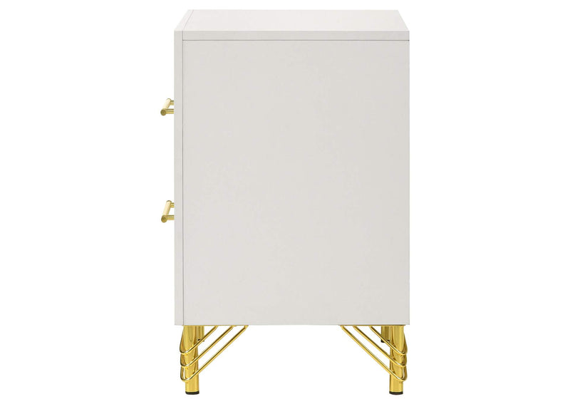 224732 Lucia 2-drawer Nightstand Bedside Table White