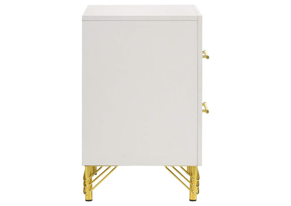 224732 Lucia 2-drawer Nightstand Bedside Table White