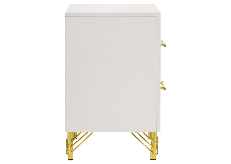 224732 Lucia 2-drawer Nightstand Bedside Table White
