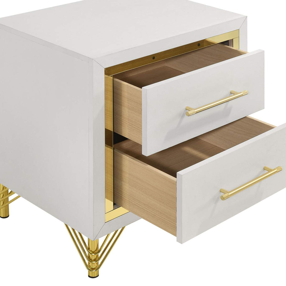 224732 Lucia 2-drawer Nightstand Bedside Table White