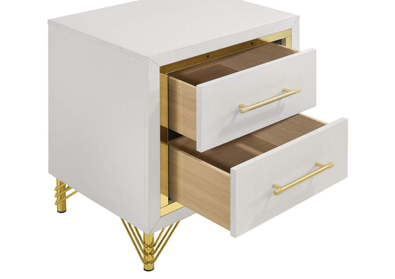 224732 Lucia 2-drawer Nightstand Bedside Table White