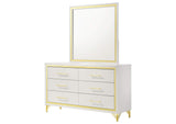 224733M Lucia 6-drawer Dresser with Mirror White