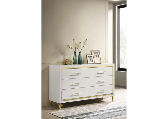 224733 Lucia 6-drawer Dresser Cabinet White