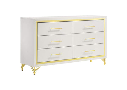 224733 Lucia 6-drawer Dresser Cabinet White