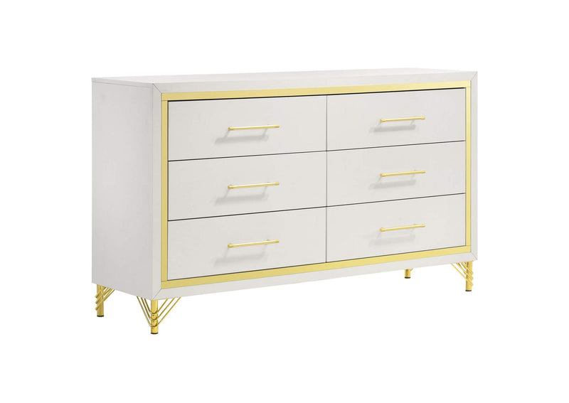224733 Lucia 6-drawer Dresser Cabinet White