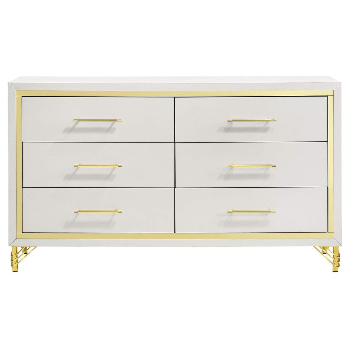 224733 Lucia 6-drawer Dresser Cabinet White