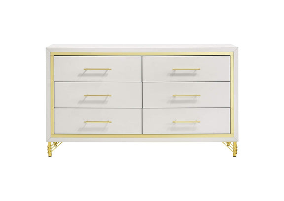 224733 Lucia 6-drawer Dresser Cabinet White