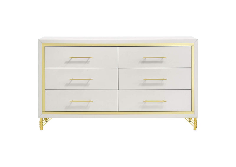 224733 Lucia 6-drawer Dresser Cabinet White