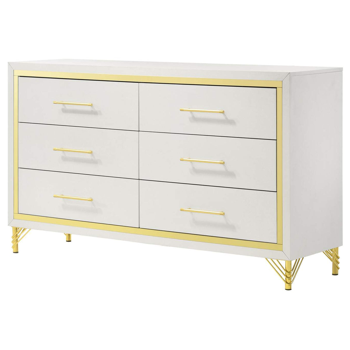 224733 Lucia 6-drawer Dresser Cabinet White
