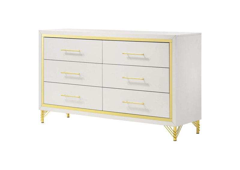 224733 Lucia 6-drawer Dresser Cabinet White