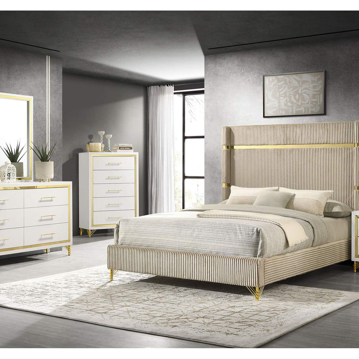 224733 Lucia 6-drawer Dresser Cabinet White