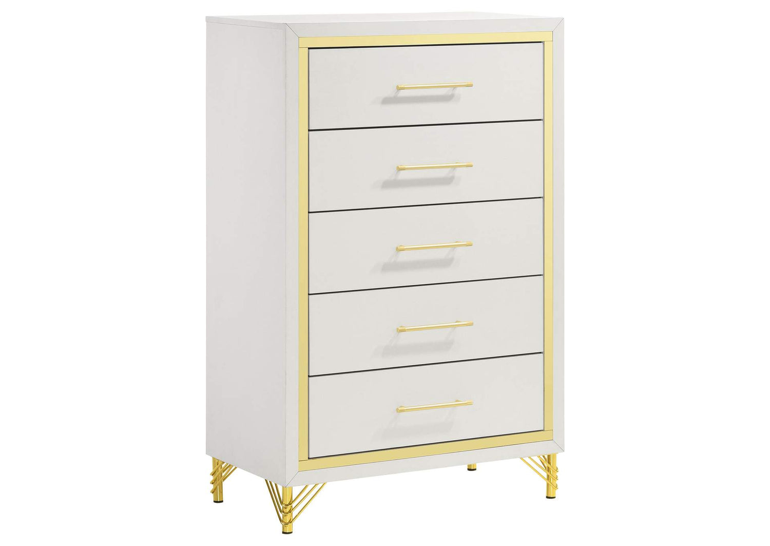 224735 Lucia 5-drawer Bedroom Chest of Drawers White