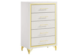 224735 Lucia 5-drawer Bedroom Chest of Drawers White
