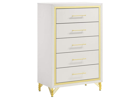 224735 Lucia 5-drawer Bedroom Chest of Drawers White