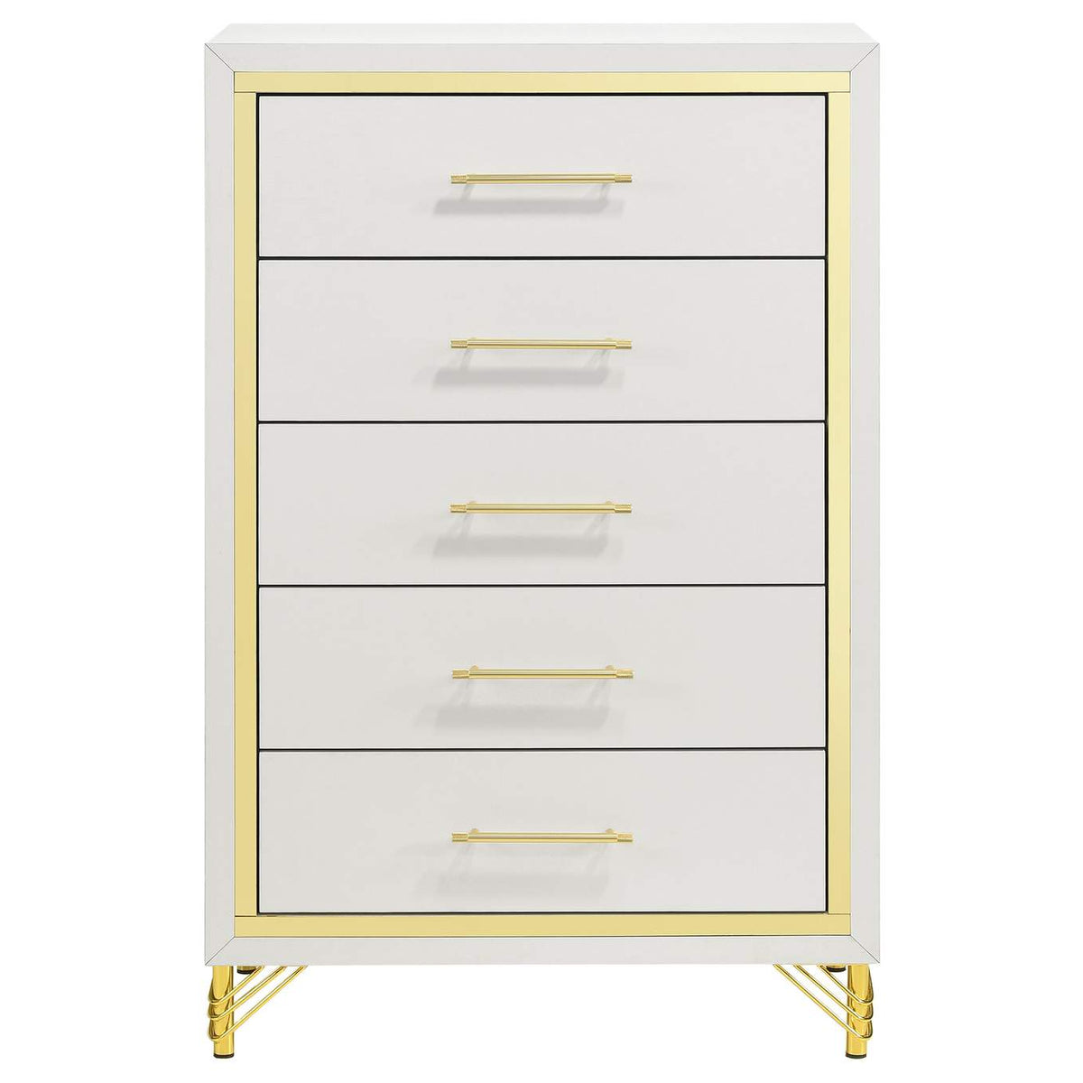 224735 Lucia 5-drawer Bedroom Chest of Drawers White