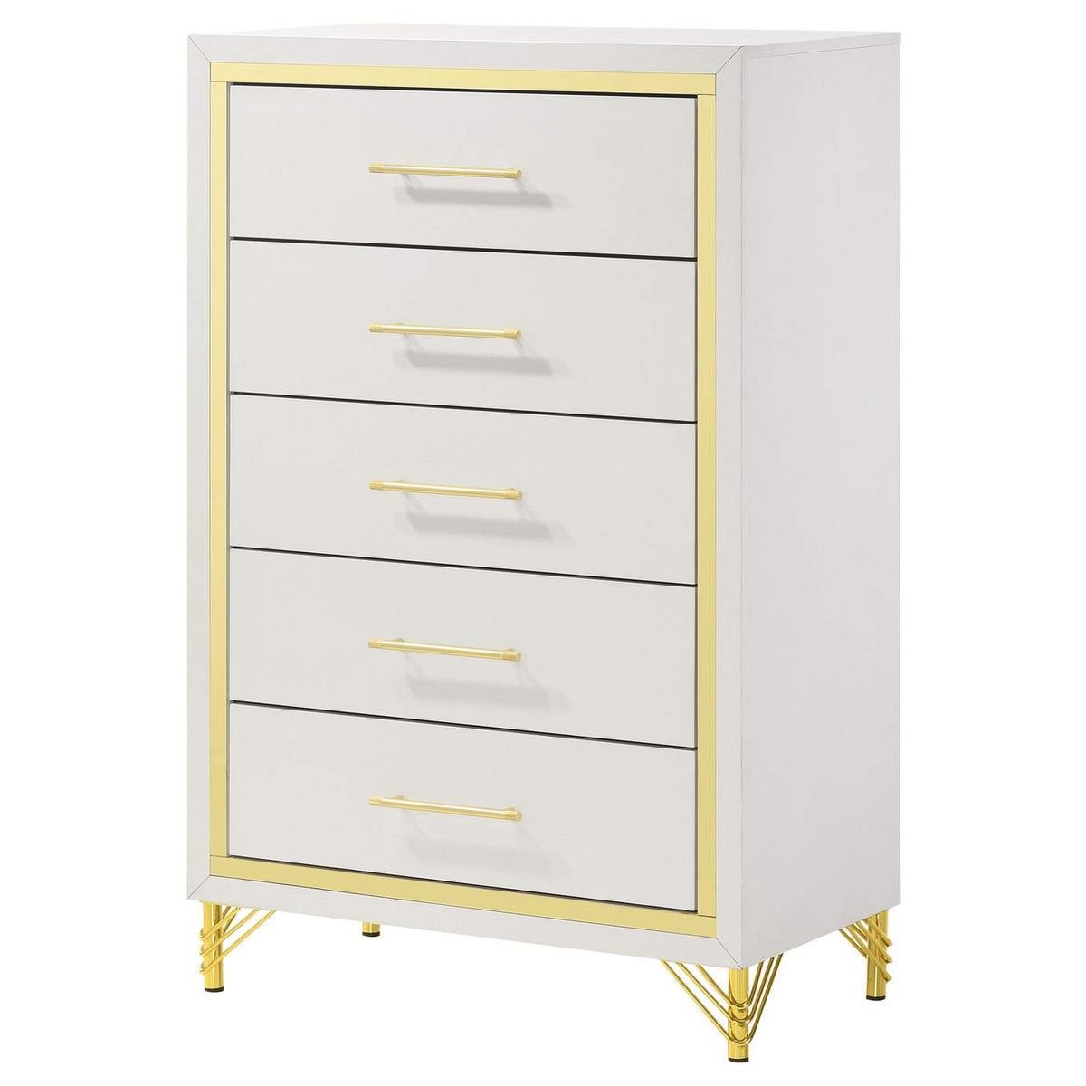 224735 Lucia 5-drawer Bedroom Chest of Drawers White