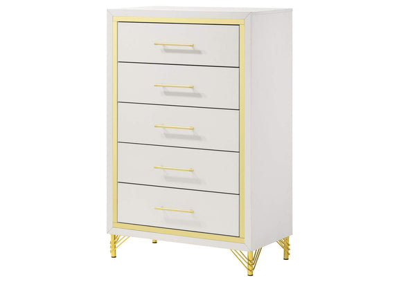224735 Lucia 5-drawer Bedroom Chest of Drawers White