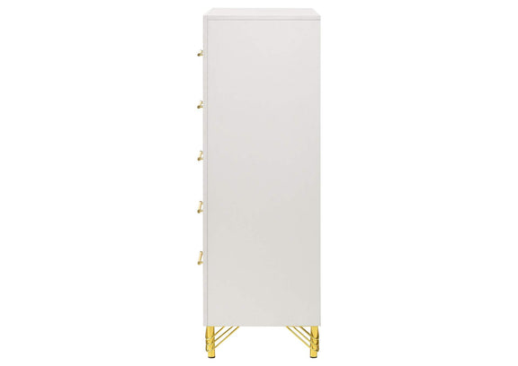 224735 Lucia 5-drawer Bedroom Chest of Drawers White