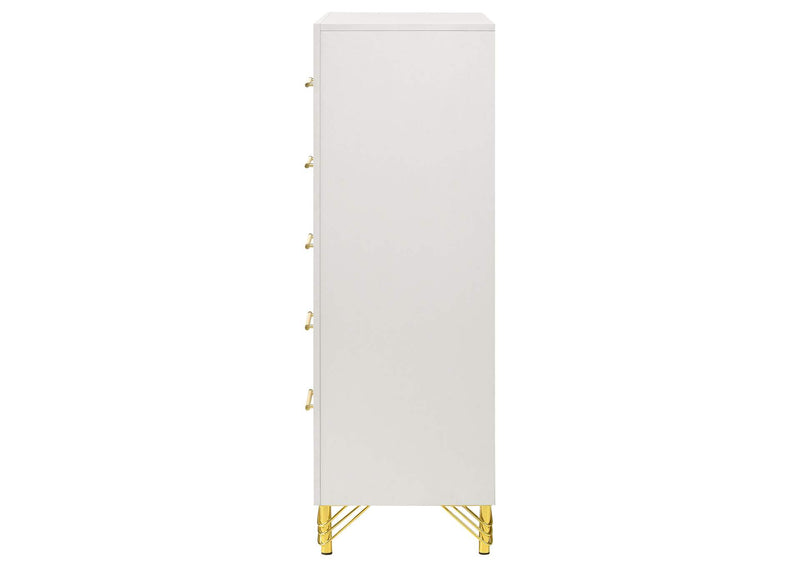 224735 Lucia 5-drawer Bedroom Chest of Drawers White
