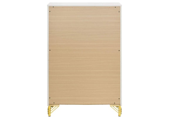 224735 Lucia 5-drawer Bedroom Chest of Drawers White