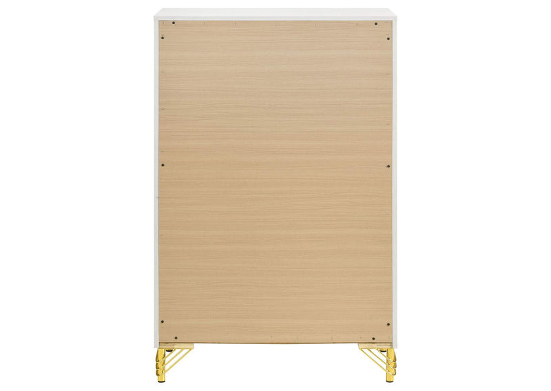 224735 Lucia 5-drawer Bedroom Chest of Drawers White