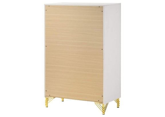 224735 Lucia 5-drawer Bedroom Chest of Drawers White