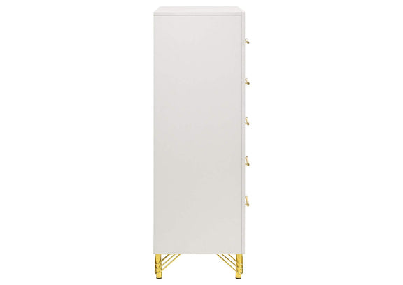 224735 Lucia 5-drawer Bedroom Chest of Drawers White