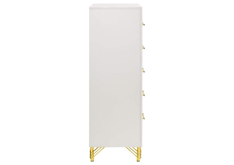 224735 Lucia 5-drawer Bedroom Chest of Drawers White