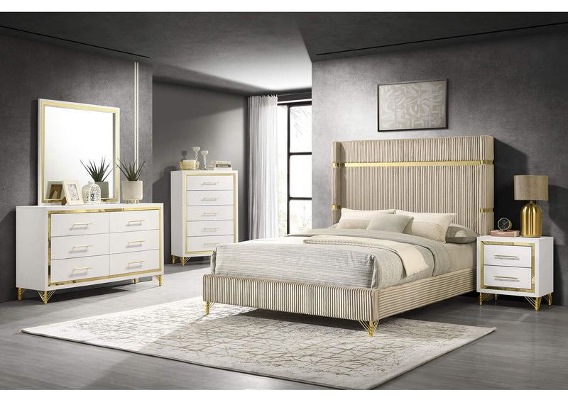 224735 Lucia 5-drawer Bedroom Chest of Drawers White