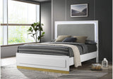 224771KE Caraway Wood Eastern King LED Panel Bed White