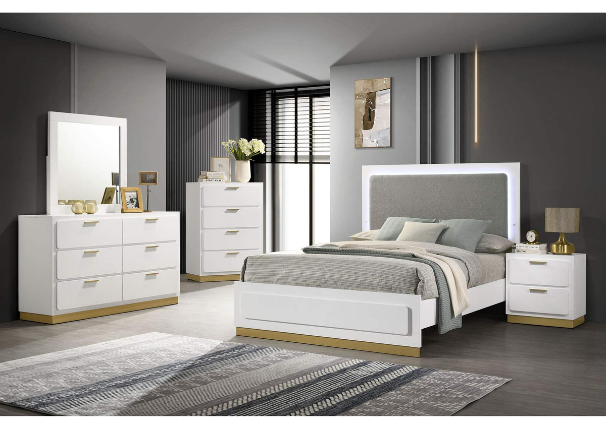 Caraway 5-piece California King Bedroom Set White