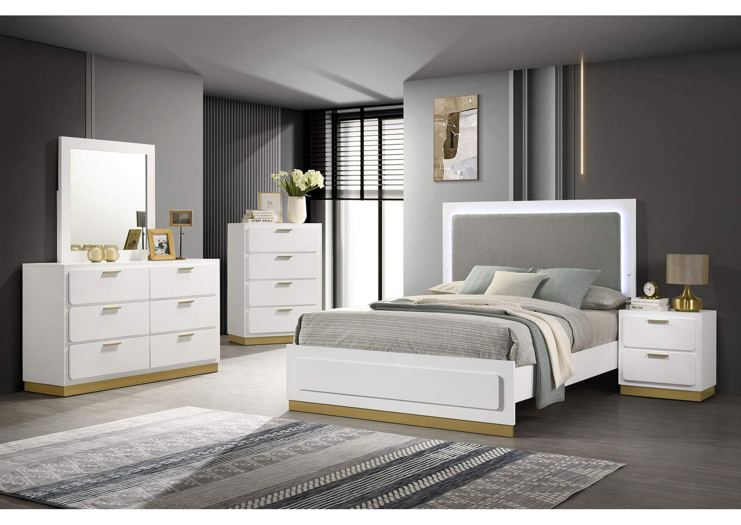 Caraway 5-piece Queen Bedroom Set White