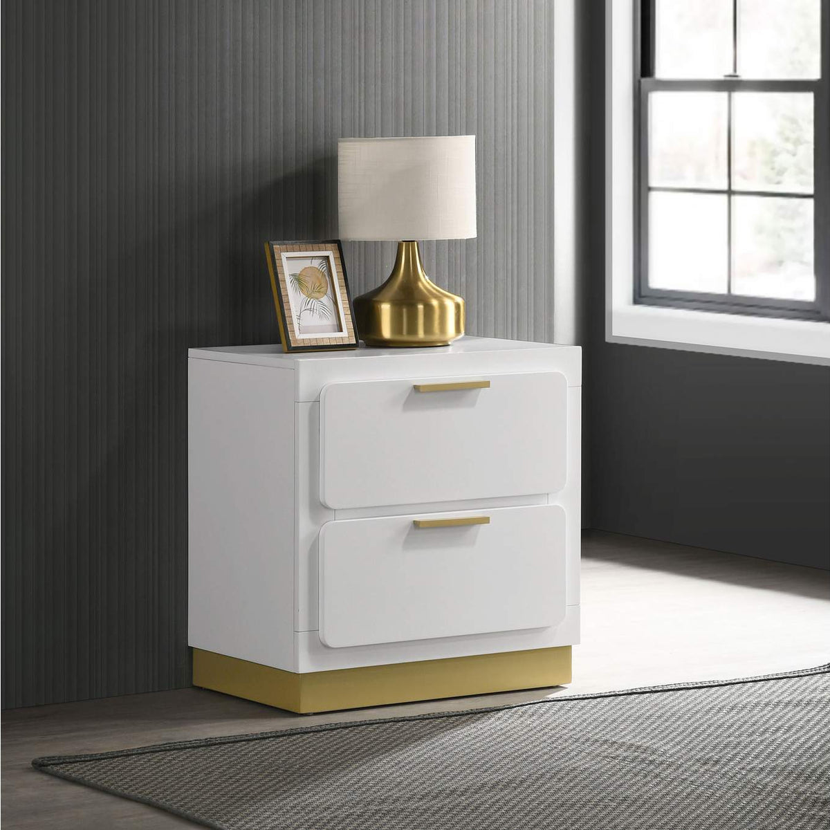 224772 Caraway 2-drawer Nightstand White