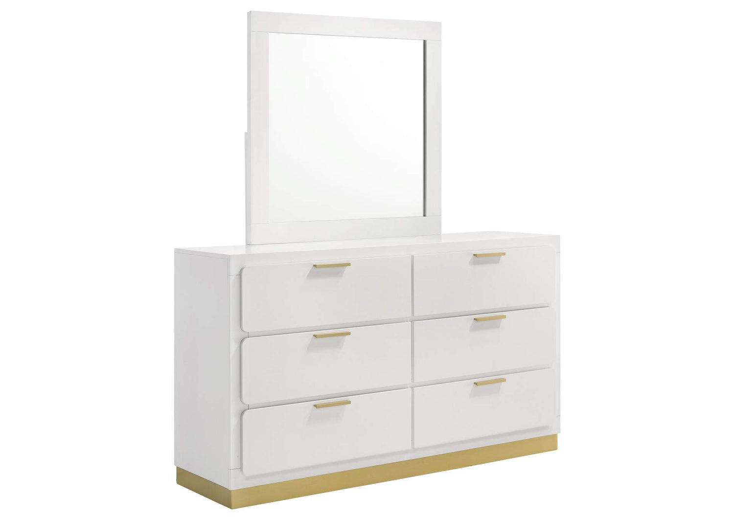 Caraway 6-drawer Dresser with Mirror White
