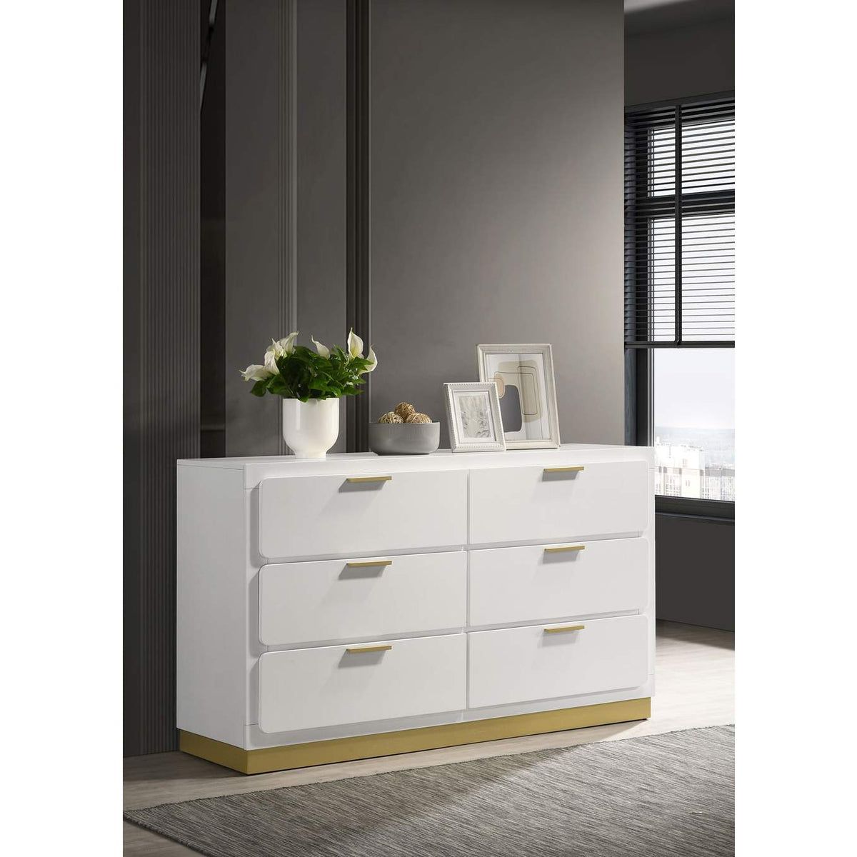 224773 Caraway 6-drawer Dresser White