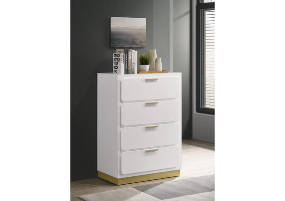 224775 Caraway 4-drawer Bedroom Chest White