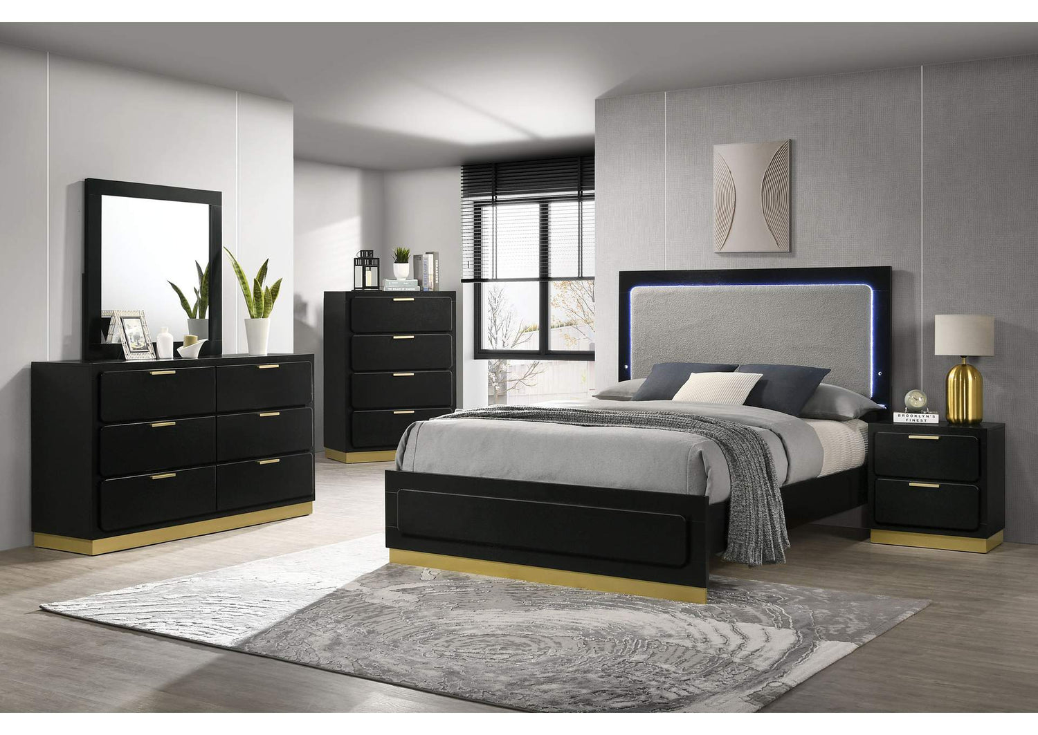 Caraway 5-piece California King Bedroom Set Black