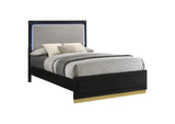 224781Q Caraway Wood Queen LED Panel Bed Black