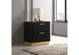 224782 Caraway 2-drawer Nightstand Black