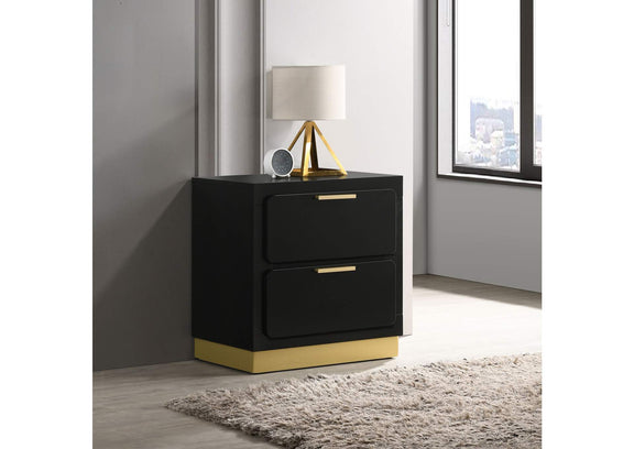 224782 Caraway 2-drawer Nightstand Black