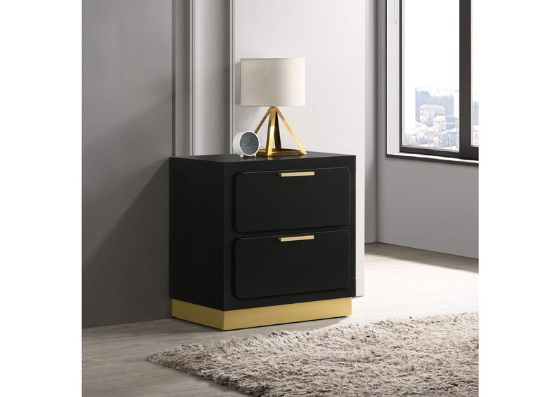 224782 Caraway 2-drawer Nightstand Black