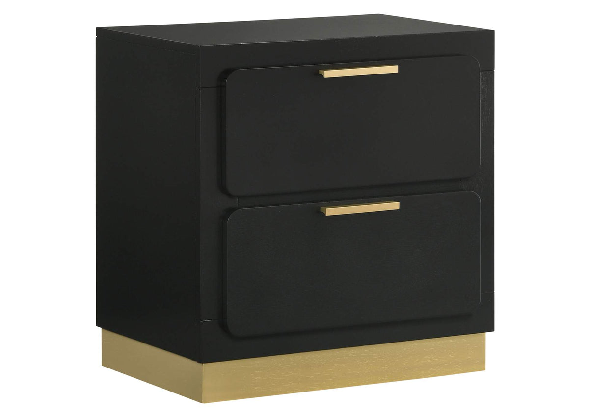 224782 Caraway 2-drawer Nightstand Black