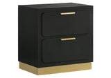 224782 Caraway 2-drawer Nightstand Black