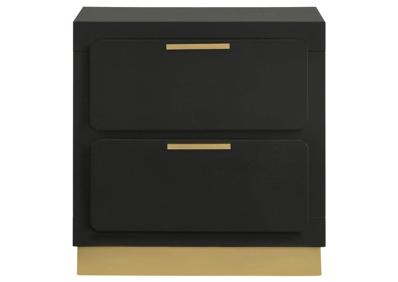 224782 Caraway 2-drawer Nightstand Black