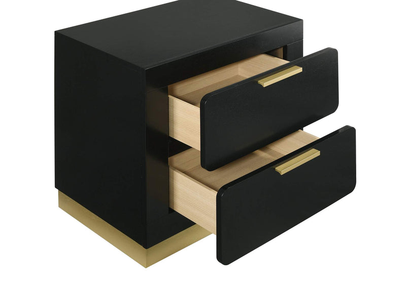 224782 Caraway 2-drawer Nightstand Black
