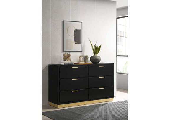 224783 Caraway 6-drawer Dresser Black