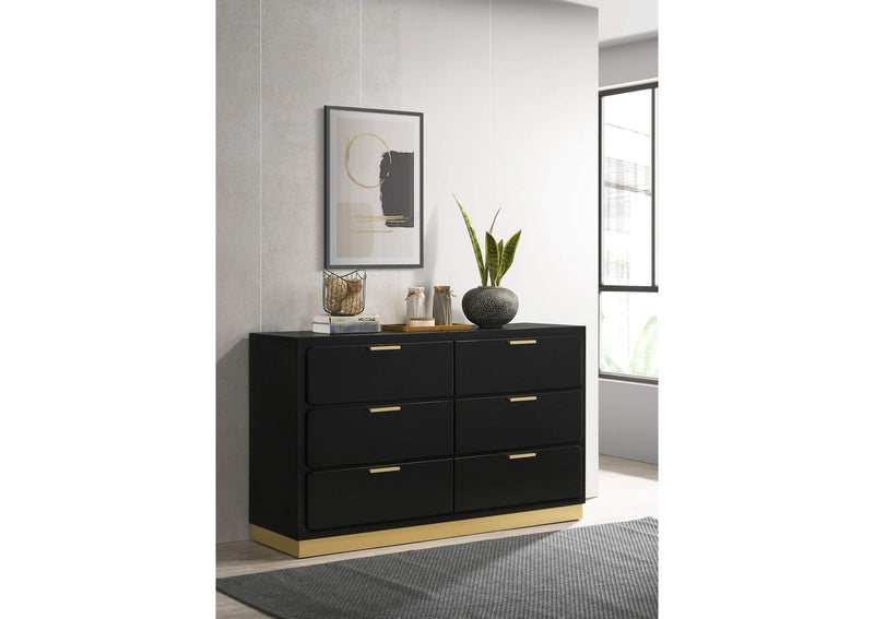 224783 Caraway 6-drawer Dresser Black