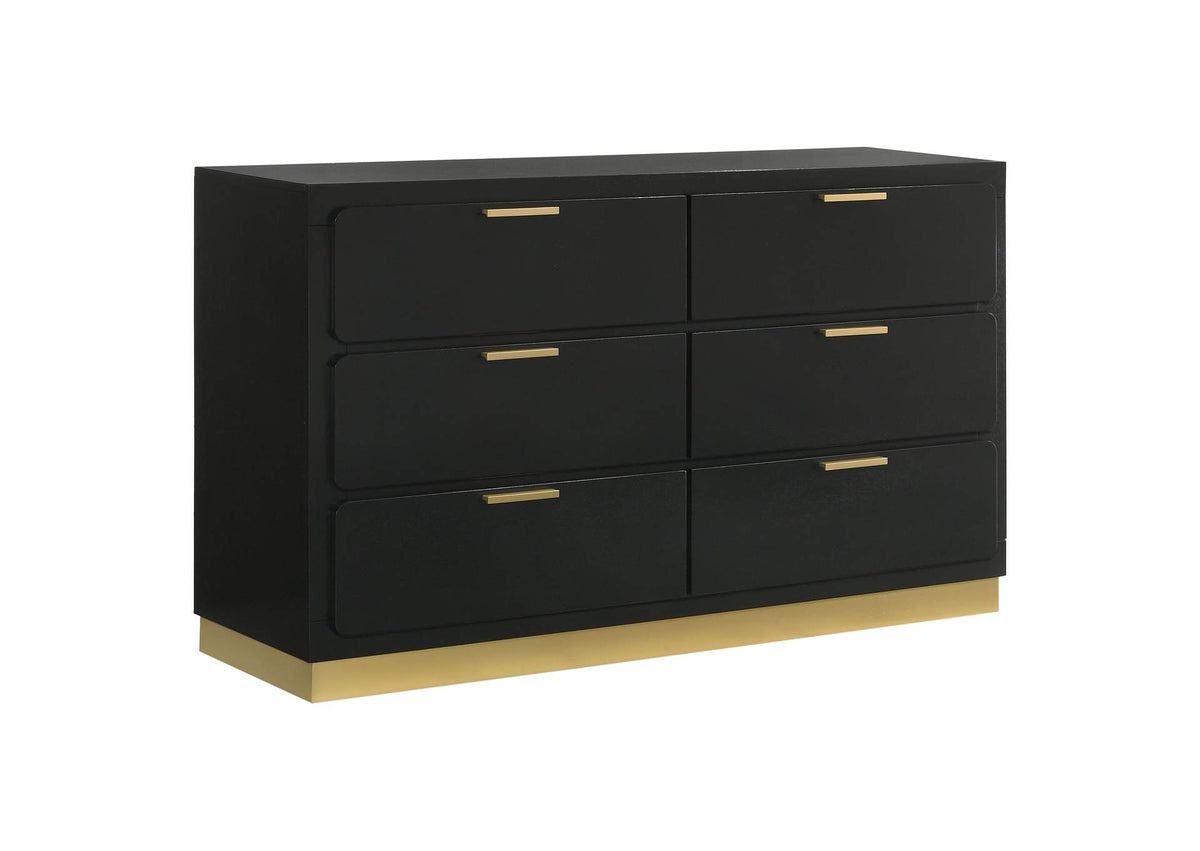 224783 Caraway 6-drawer Dresser Black